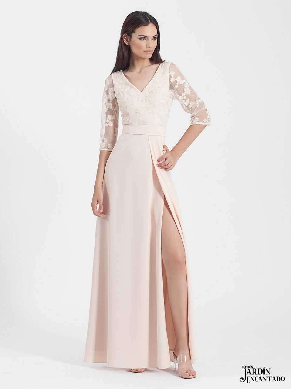 Blush Lace Maxi Dress