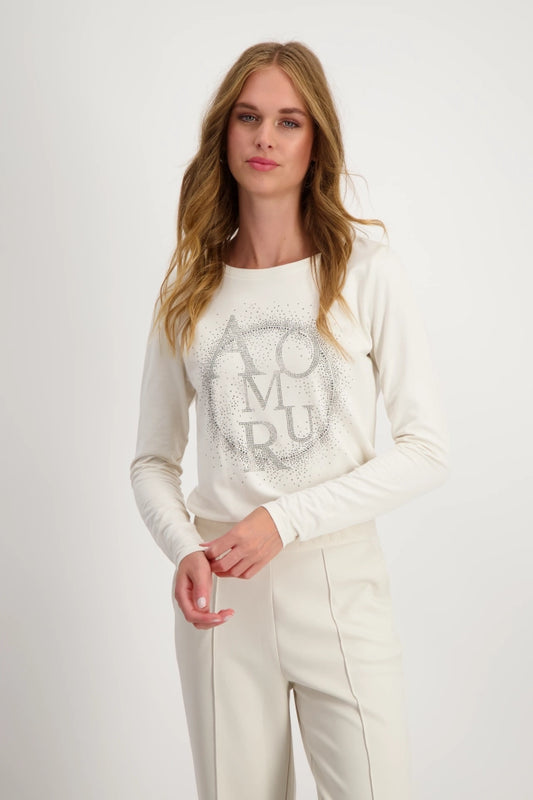 Cream Top With Rhinestones