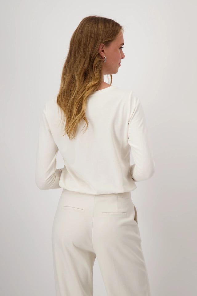 Cream Top With Rhinestones