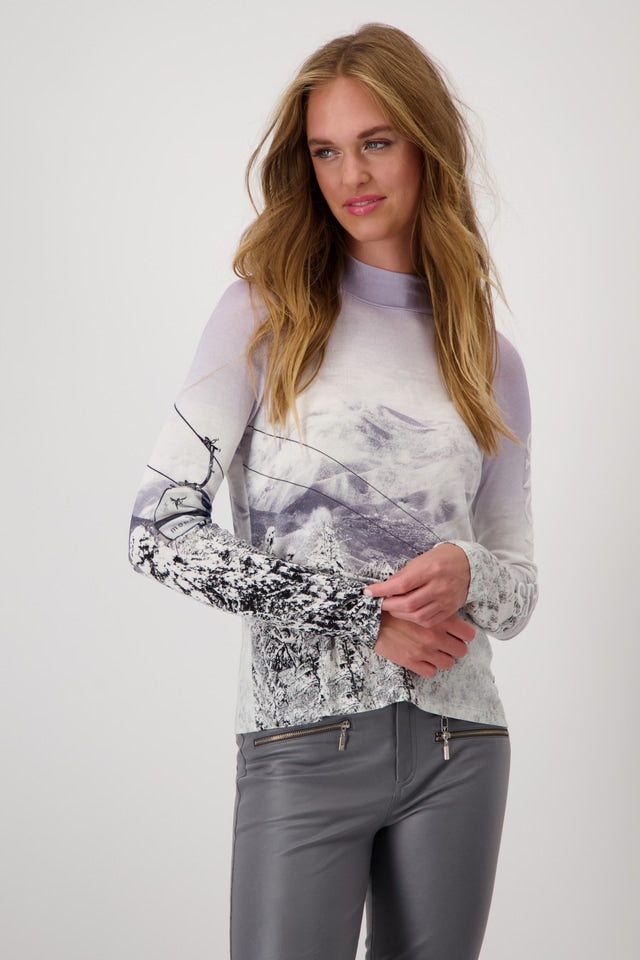 Lilac And Grey Top With Pattern