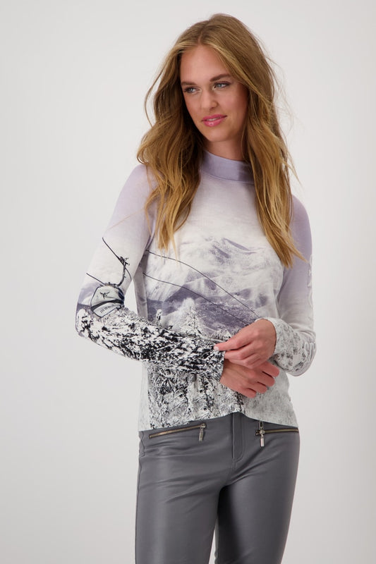 Lilac And Grey Top With Pattern