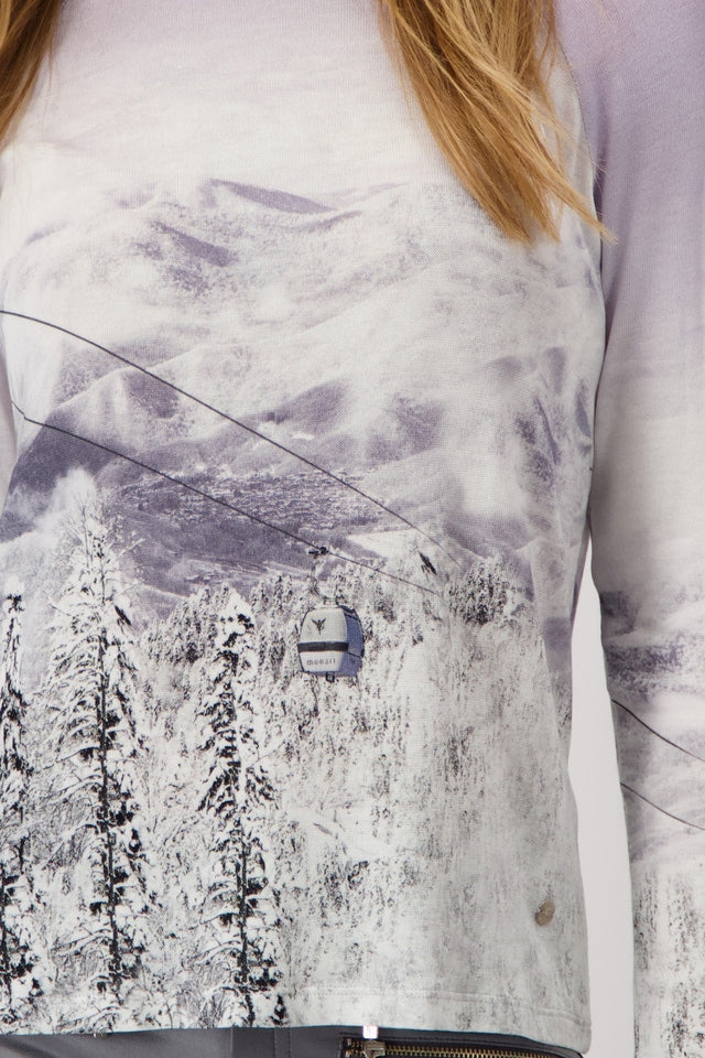 Lilac And Grey Top With Pattern