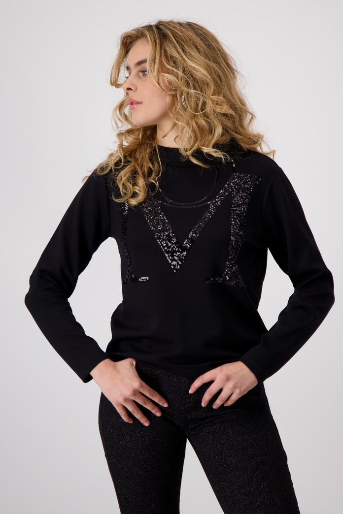 Black Sweatshirt With Sequins
