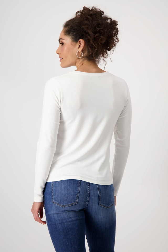 Cream Top With Women's Drawing