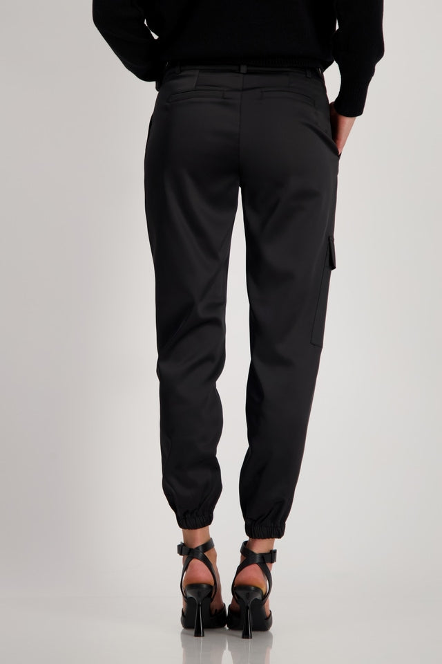 Black Satin Look Trousers