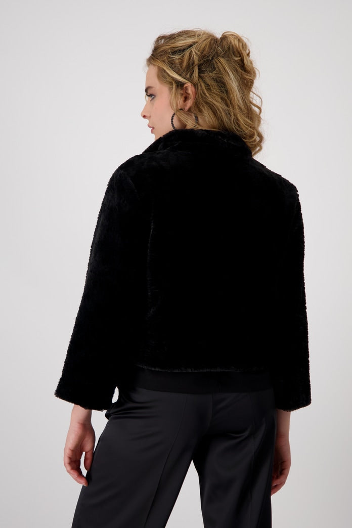 Black Fake Fur Short Jackt