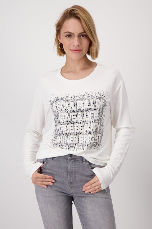 Cream Top With Rhinestones