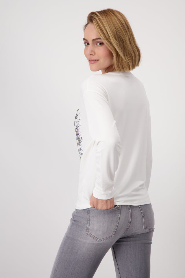 Cream Top With Rhinestones