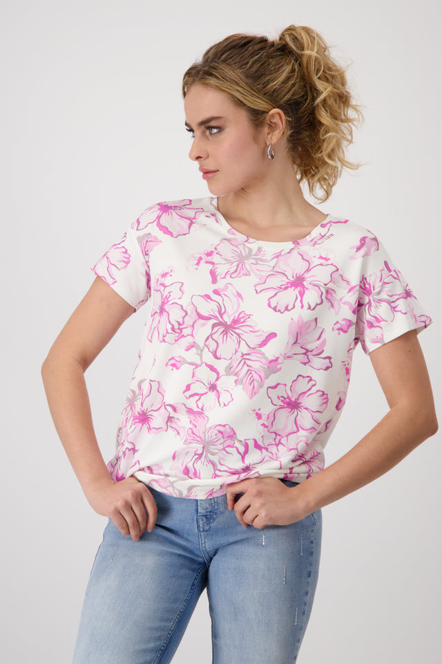 White & Pink Floral Top