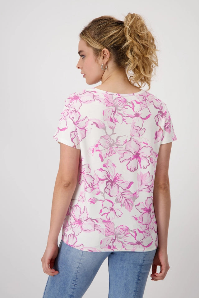 White & Pink Floral Top