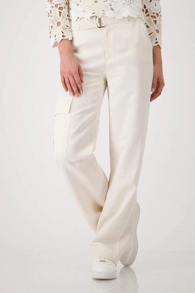 Cream Wide-leg Trousers