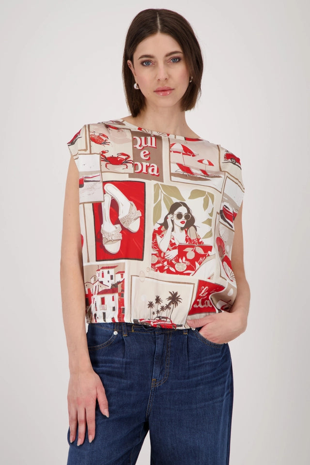Red Pattern Top