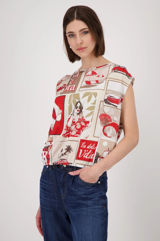 Red Pattern Top