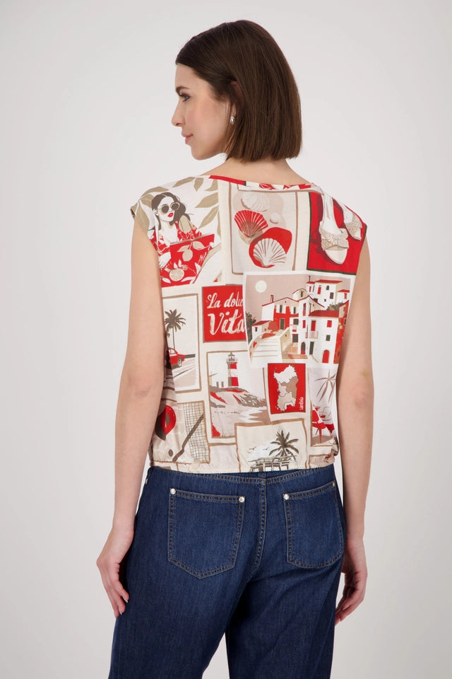 Red Pattern Top