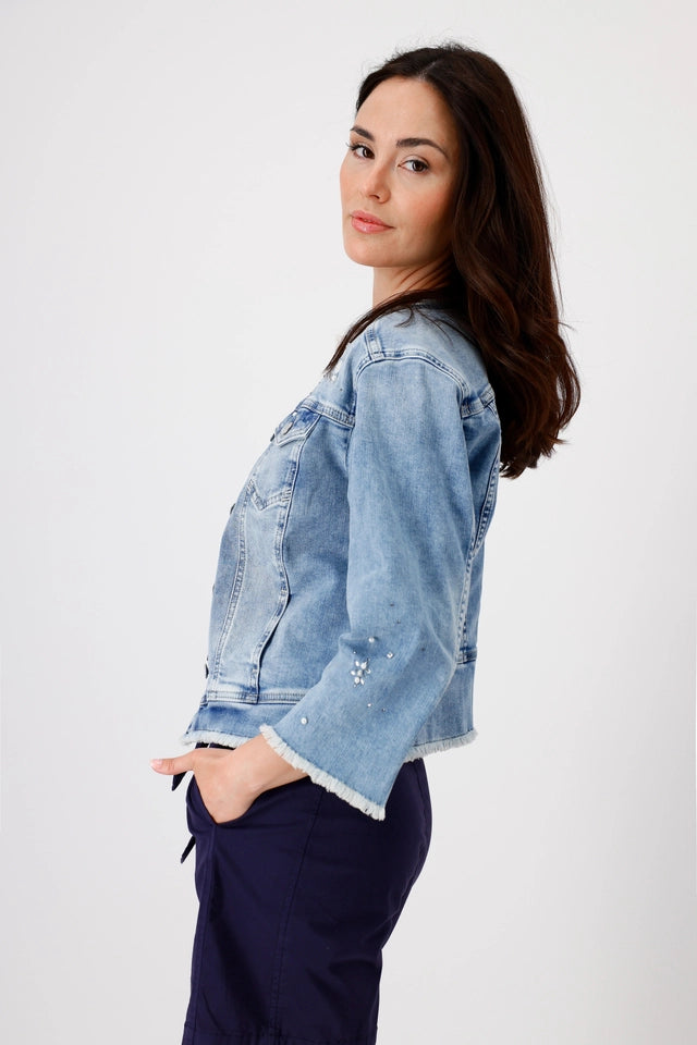 Denim Jacket With Rhinestones