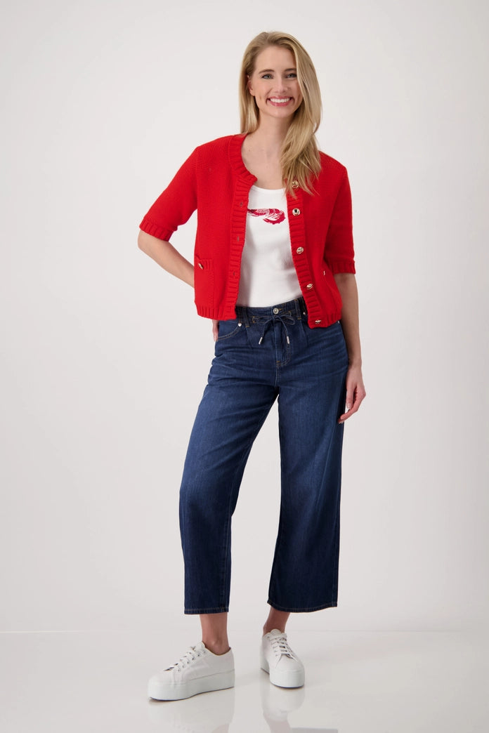 Red Cardigan With Buttons