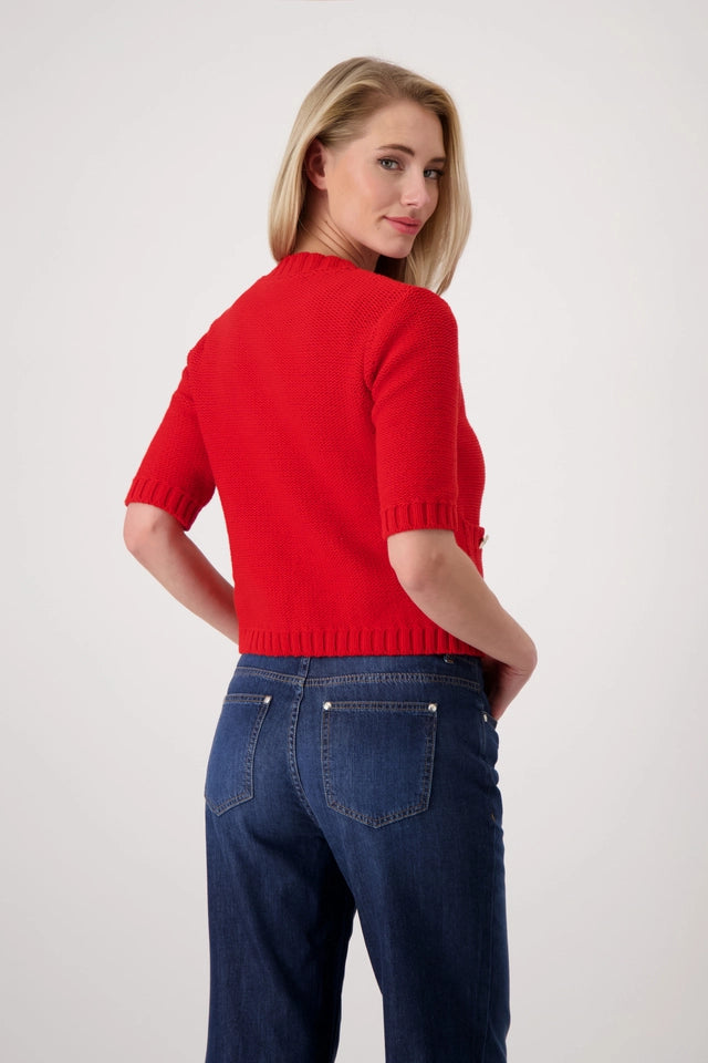 Red Cardigan With Buttons