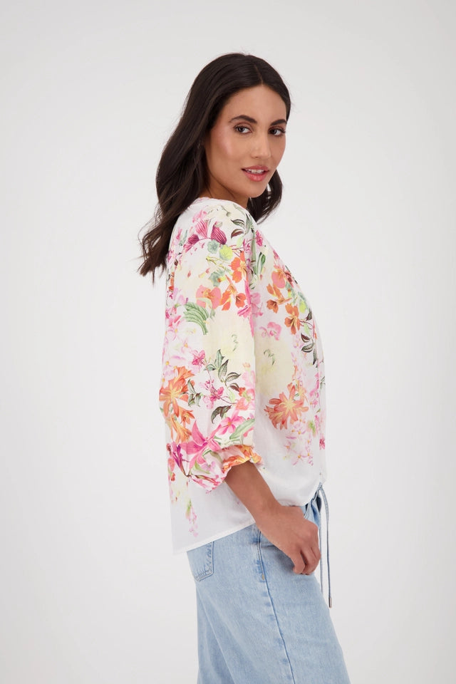 Blouse With Floral Motif