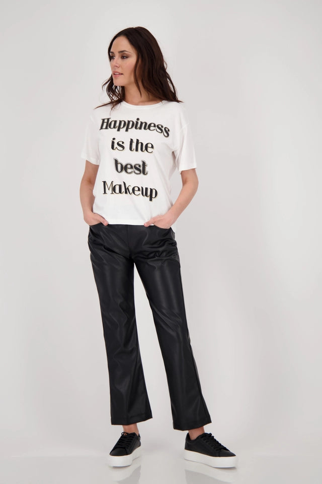 Straight-leg Black Leather Trousers