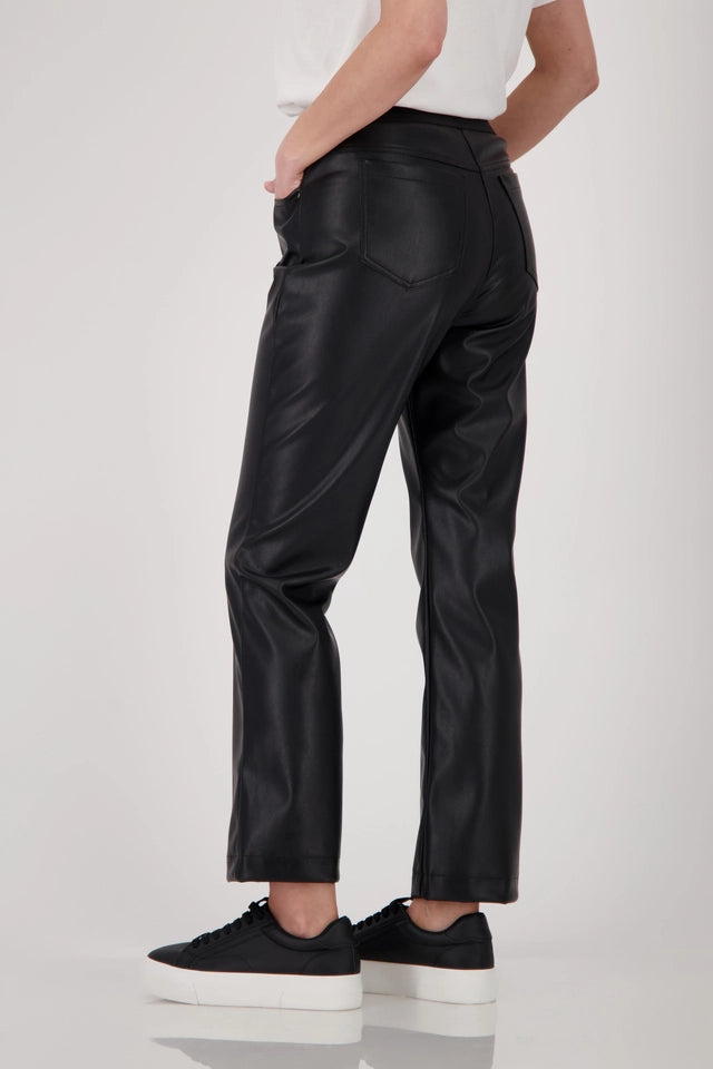 Straight-leg Black Leather Trousers