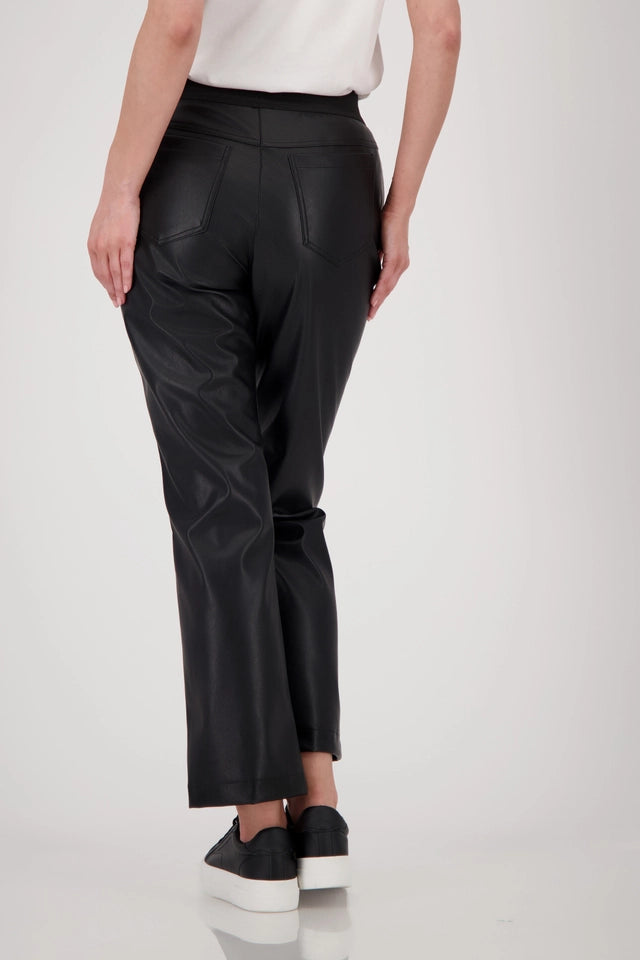 Straight-leg Black Leather Trousers