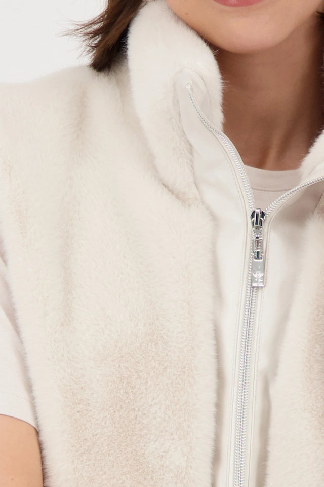Faux Fur Cream Gilet