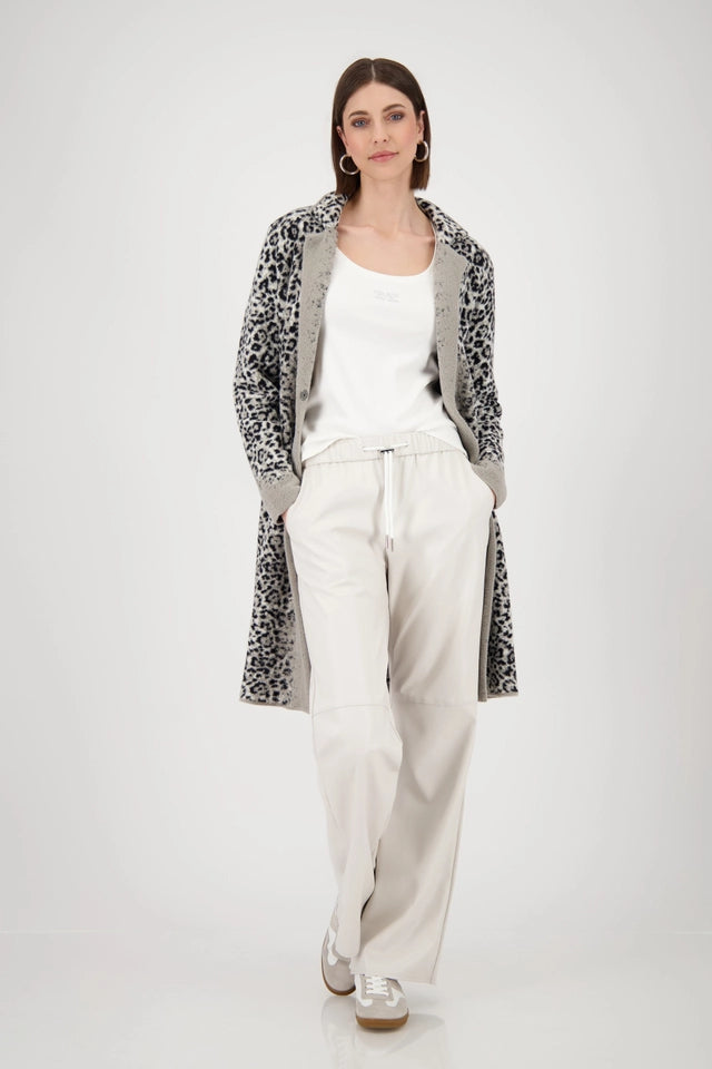 Knitted Coat With Leopard Pattern