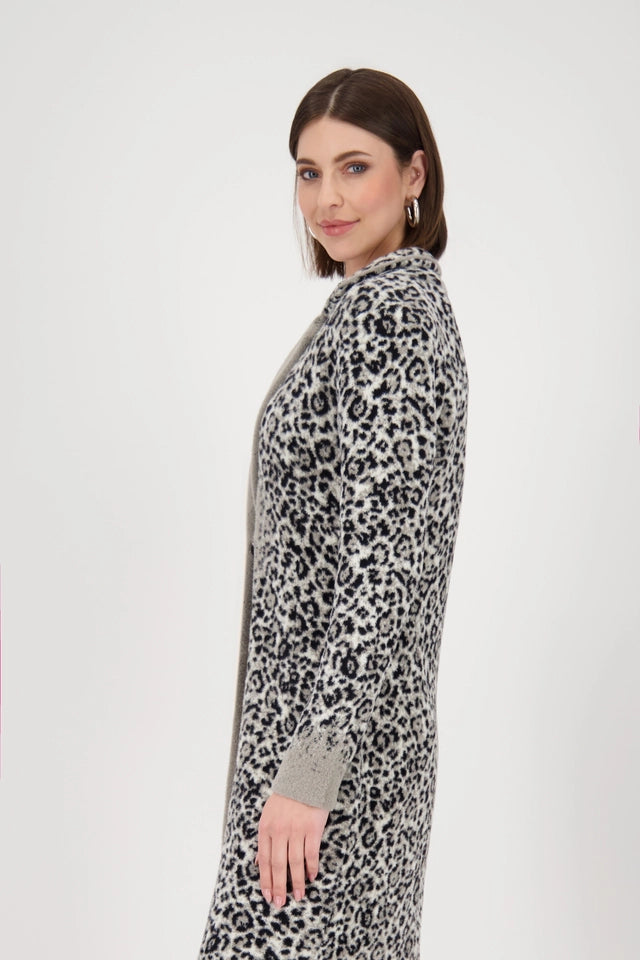 Knitted Coat With Leopard Pattern