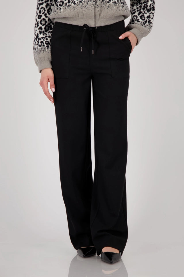 Wide Leg Trousers With Elasticated Waistband