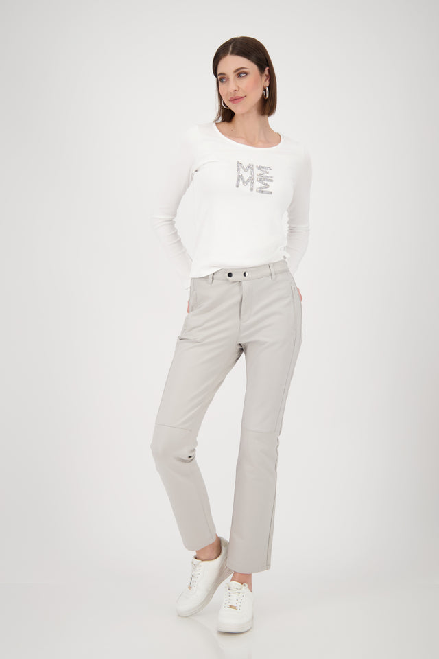 Straight Leg Leather-look Trousers