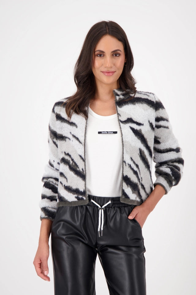 Soft Grey & Black Cardigan