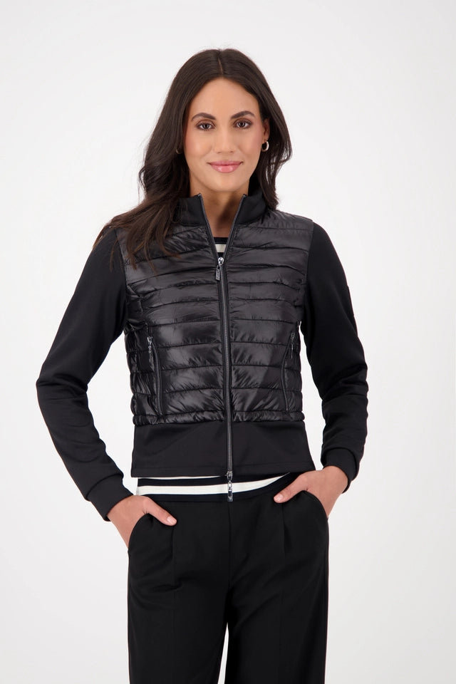 Black Quilted Jacket With Neoprene