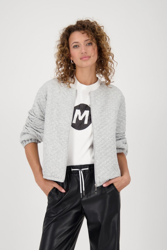 Quilted Grey Jacket With Pockets