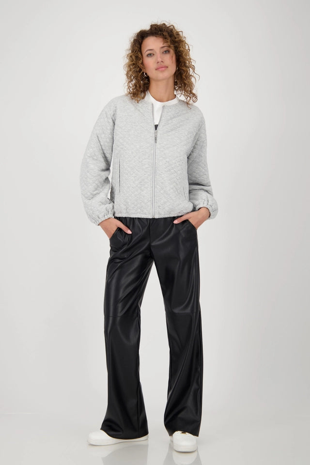 Quilted Grey Jacket With Pockets