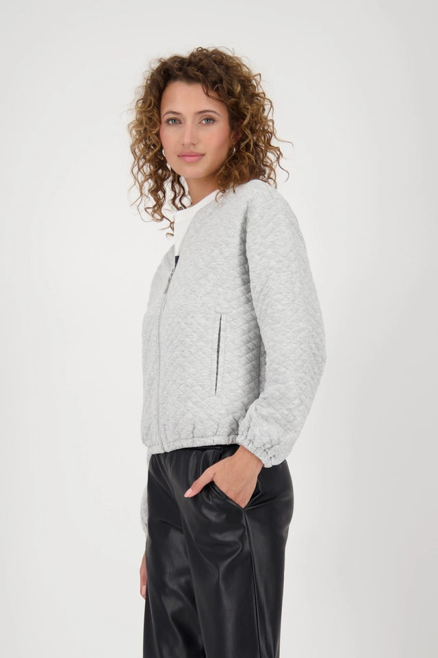 Quilted Grey Jacket With Pockets