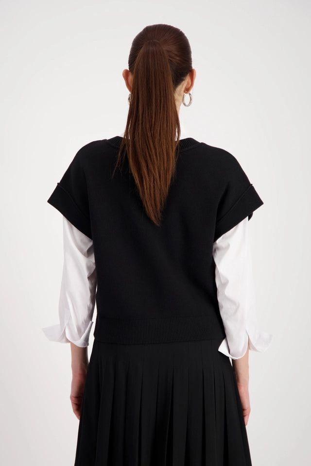 Sweater Vest With Flap Pocket