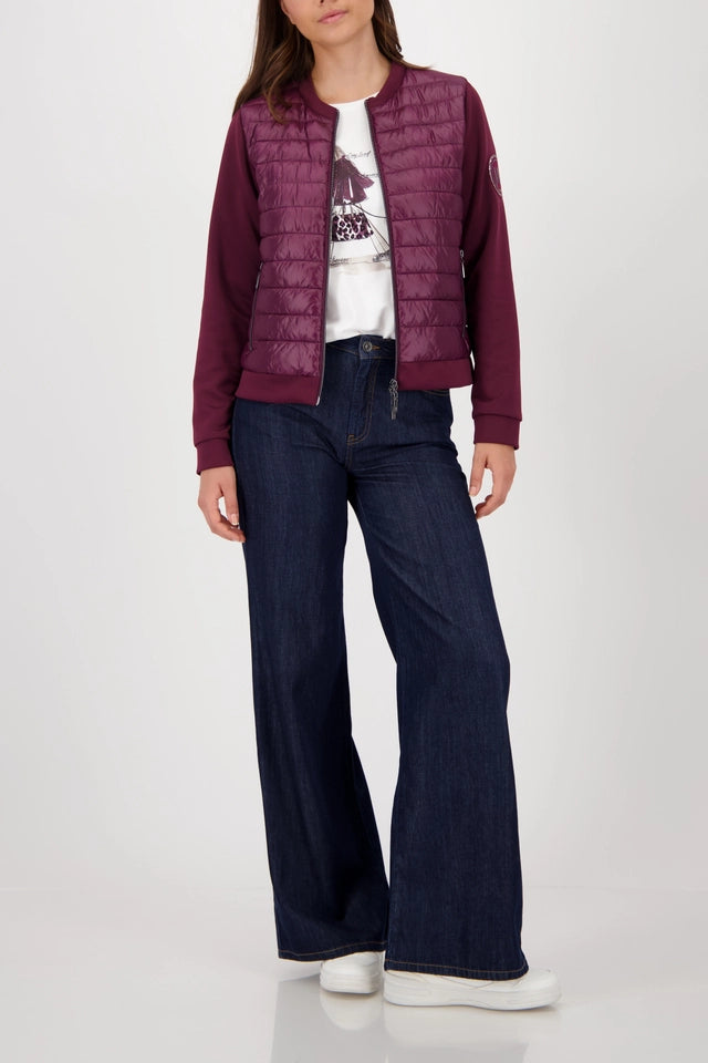 Quilted Jacket Bordeaux With Neoprene