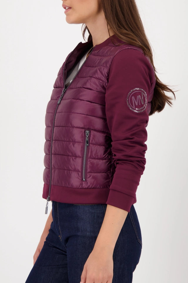 Quilted Jacket Bordeaux With Neoprene
