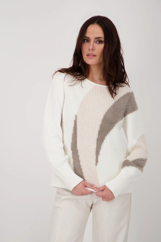 Jumper Off- White With Inlay Pattern