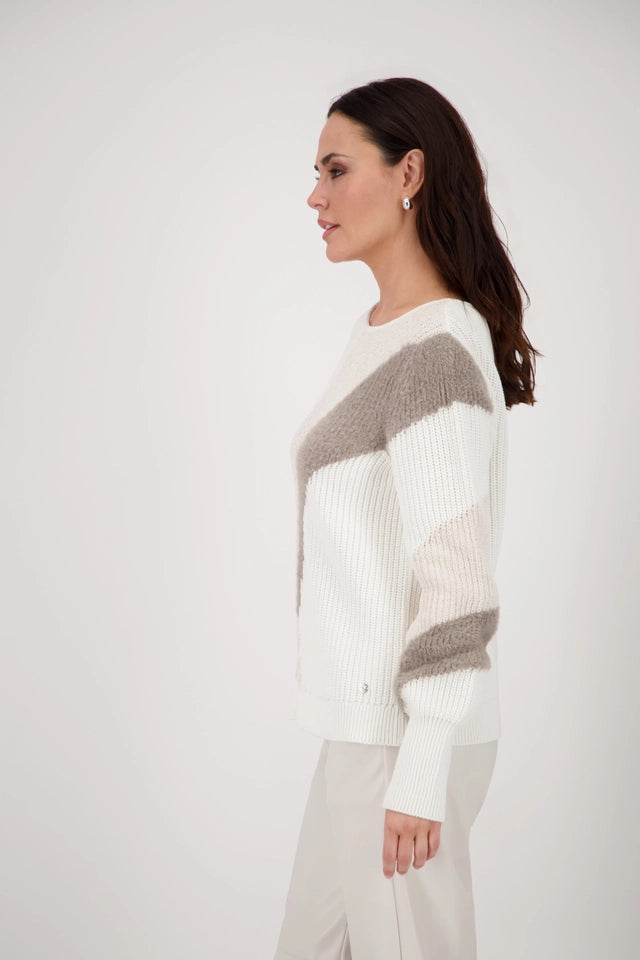 Jumper Off- White With Inlay Pattern