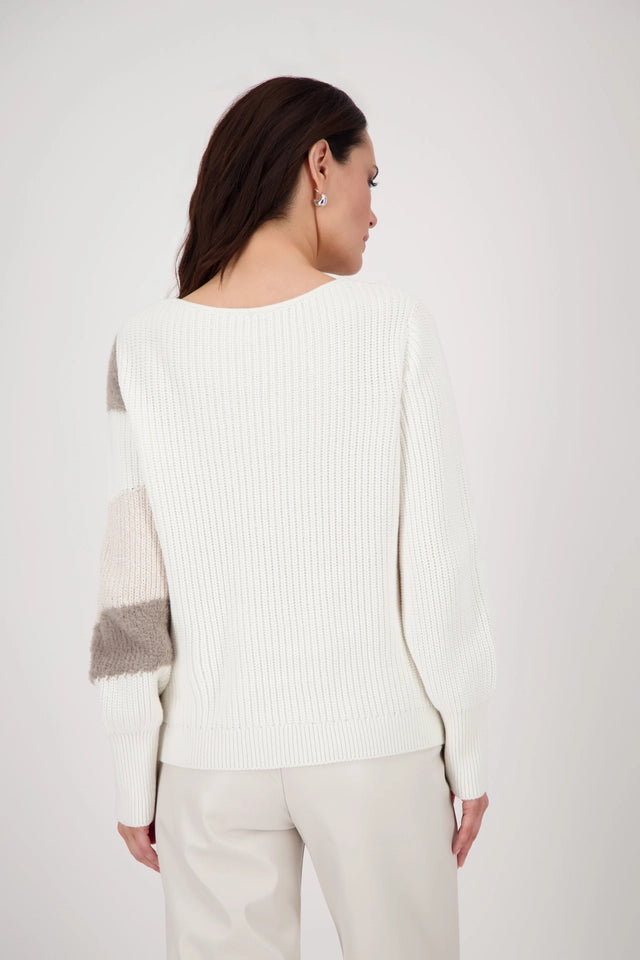 Jumper Off- White With Inlay Pattern
