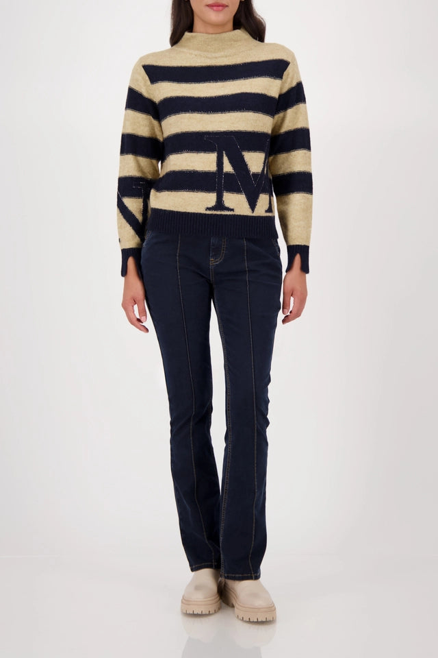 Camel & Navy Jumper
