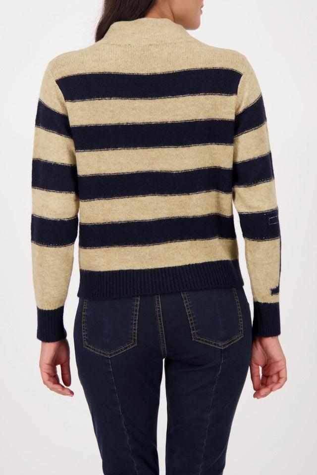 Camel & Navy Jumper