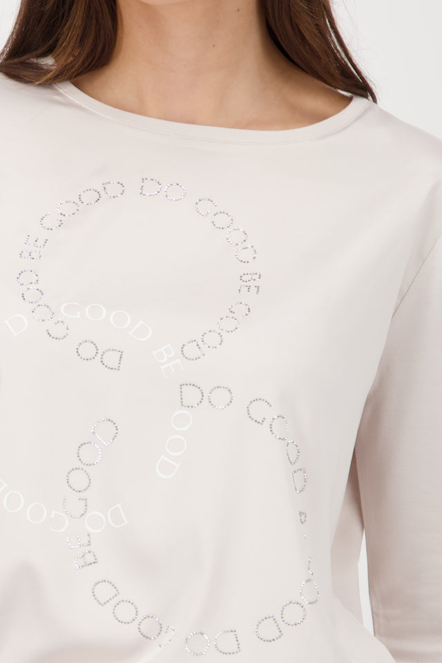 Oat Milk Satin-look shirt-blouse