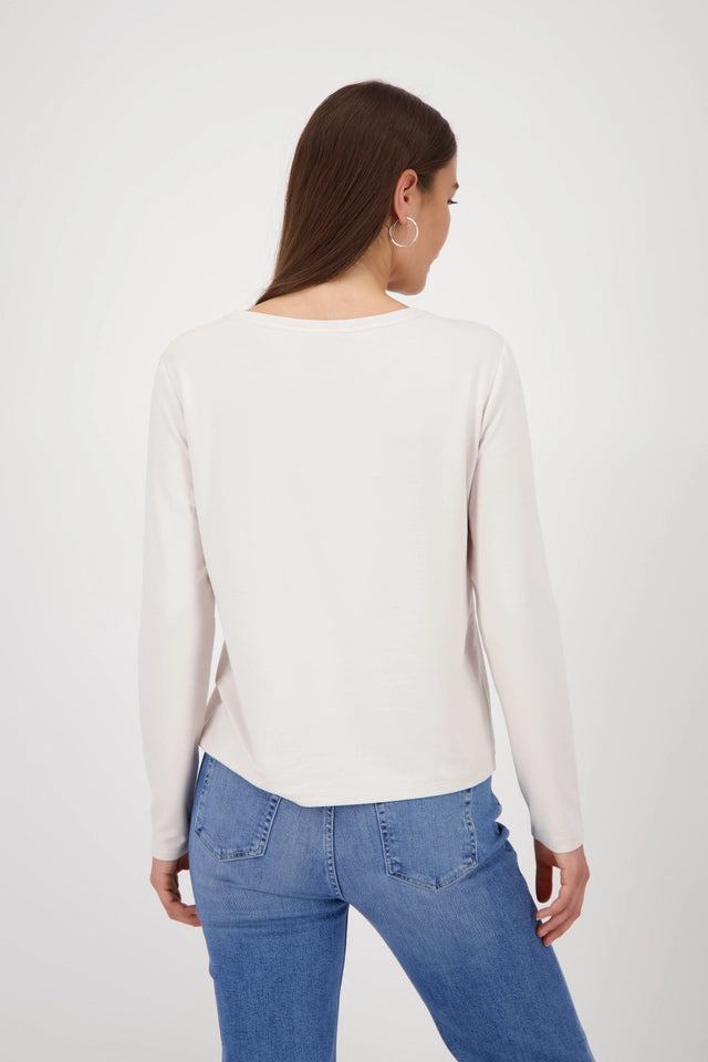 Oat Milk Satin-look shirt-blouse