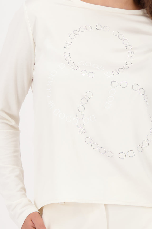 White Satin-look Shirt-blouse