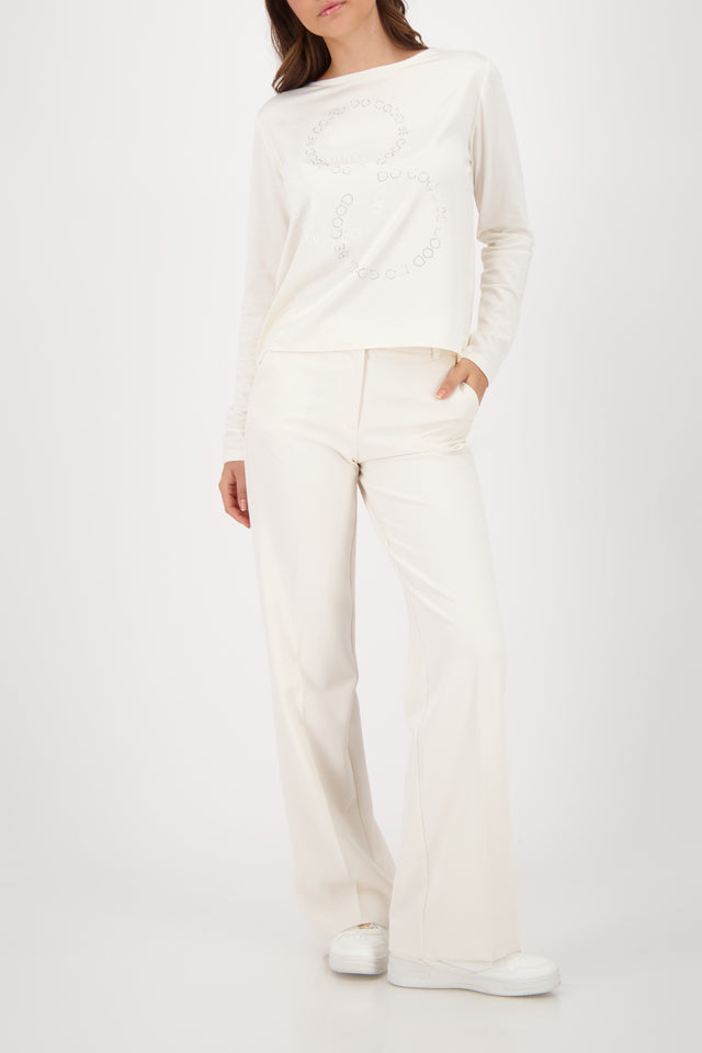 White Satin-look Shirt-blouse