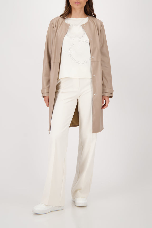 White Satin-look Shirt-blouse