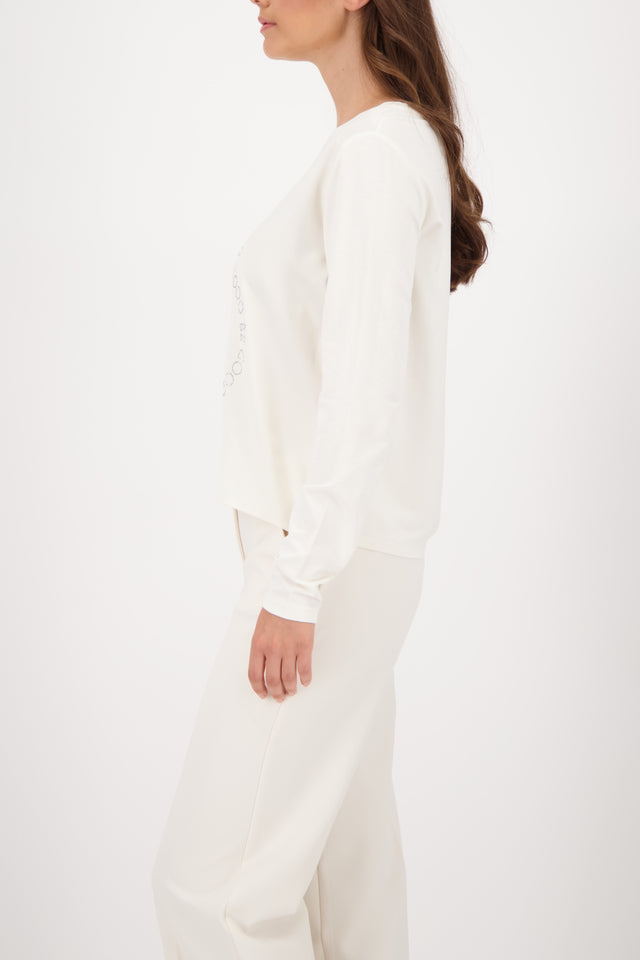 White Satin-look Shirt-blouse