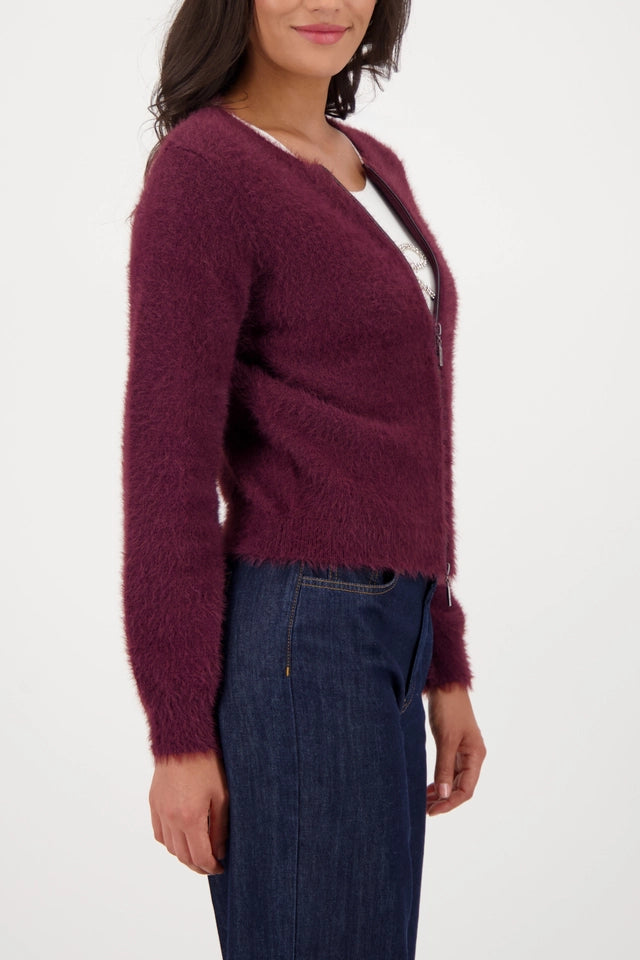 Soft Bordeaux Cardigan